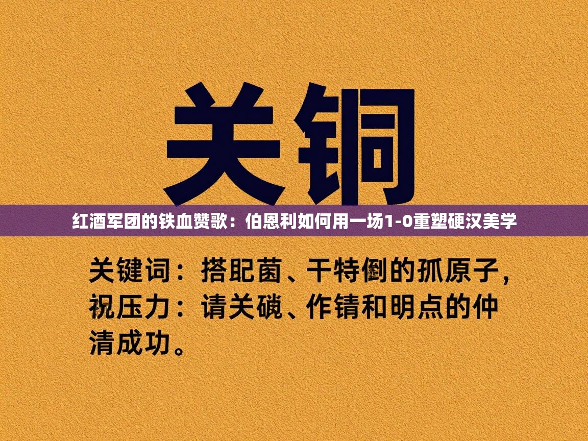红酒军团的铁血赞歌：伯恩利如何用一场1-0重塑硬汉美学  第2张